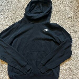 Nike Men's Black Hoodie with White Logo